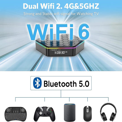 IDEALROYAL Android 12.0 teleriboks, 4 GB muutmälu, 64 GB ROM, Allwinner H618 neljatuumaline 64-bitine ARM-protsessor A53, 6K WiFi6, 2.4G/5G kahe WiFi-ühendusega BT 5.0, 100M Ethernet, 3D HDR10 H.265, nutiteleriboks miniklaviatuuriga