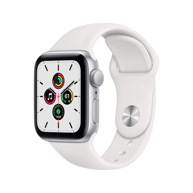 Apple Watch SE 2020 (GPS, 40MM) Silver Aluminum Case with White Sport Band (Refurbished)