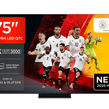 TCL 75Q7C 75-tolline QD-Mini LED-teler, 4K HDR Premium 3000, nutikas Google TV (Dolby Vision IQ ja Atmos, HVA-paneel, Bang &amp; Olufseni heli, 144 Hz Motion Clarity Pro, Game Master)