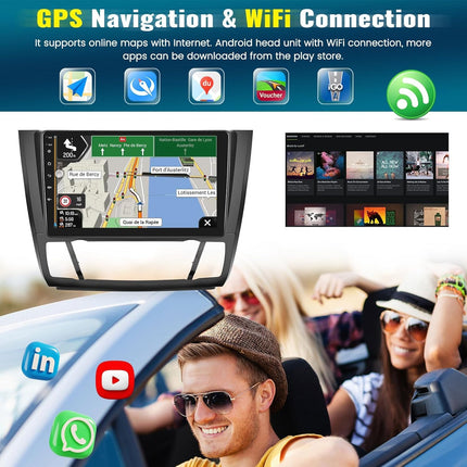 2G+64G Android 13 autoraadio BMW 1. seeria E81 E82 E87 E88 2008-2012 jaoks koos juhtmevaba Carplay, Android Auto, 9-tollise ekraaniga, Mirror Link GPS, Bluetooth HiFi WiFi, FM SWC+tagurduskaamera
