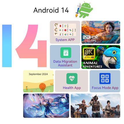 CUBOT A20 nutitelefon ilma lepinguta Android 14, 6.8'' HD+ kaheksatuumaline 90Hz odav mobiiltelefon, 12GB+128GB/1TB laiendatav kahe SIM-kaardiga 4G SIM-vaba mobiiltelefon, 48MP+16MP, 5100mAh, 1.83'' tagumine ekraan, OTG-sinine