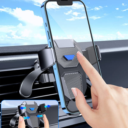 Autotelefonihoidja ventilatsiooniavaga, isekleepuv, universaalne autotelefonihoidja läbivajumisvastase konksklambriga, 360° pöörlev autotelefonihoidja, mis ühildub iPhone'i ja Samsungiga