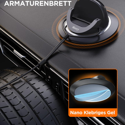Beeasy Car Phone Holder, Car Dashboard Cell Phone Holder 360° Rotatable Car Mount Silicone Universal Car Phone Holder for Smartphone iPhone Samsung Xiaomi