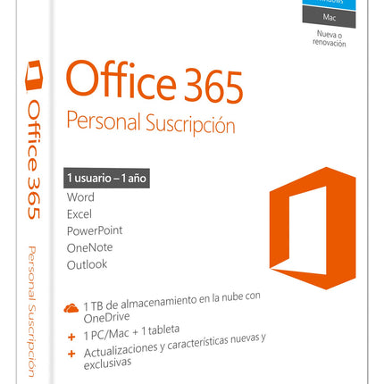 MS Office 365 Personal Maci/Windowsi tellimus P2 EuroZone Medialess 1 aasta hispaania keel (ES)