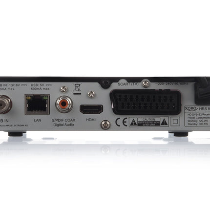 XORO HRS 8659 - digitaalne DVB-S2 HDTV satelliitvastuvõtja, HDMI ja SCART ühendus, toetab Unicable'i, digitaalset heliväljundit, USB 2.0 meediapleierit