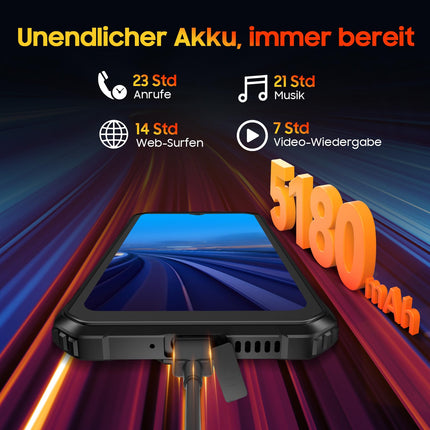Blackview BV4800 Outdoor Mobile Phone 4GB+32GB/1TB TF, 5180mAh, 6.56'' HD+ Android 13 Outdoor Smartphone Without Contract, IP69K Construction Site Phone Cheap, 13MP+5MP Camera, Dual 4G SIM/IP68/GPS