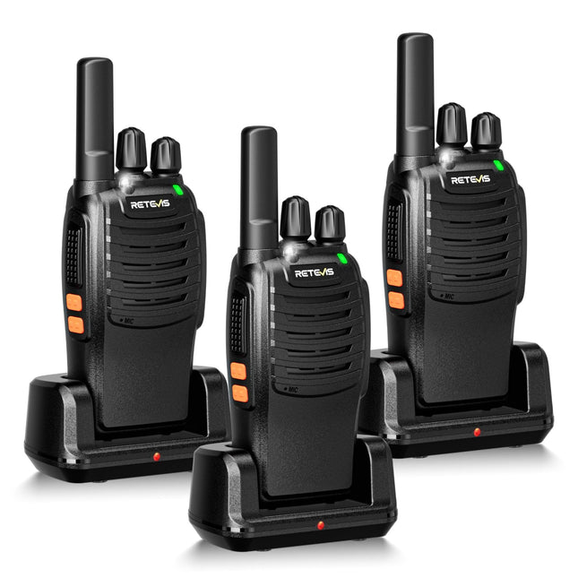 Retevis H777 kahesuunaline raadiosaatja, PMR-raadiosaatja (3 tk) komplekt, litsentsivabad kahesuunalised raadiosaatjad, vastupidav, USB-C ja USB laadimisjaam, LED-tulega pihuraadio ja hädaolukorra hoiatustega perele, telkimiseks (3)