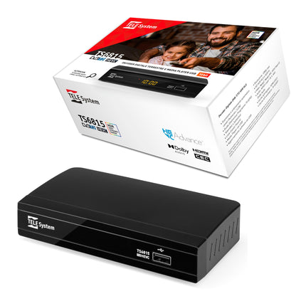 Tele System digitaalne maapealne dekooder TS6815/02 DVB-T2 HEVC 10-bitine HD HDR HLG tehnoloogia AUTOSCAN ja LCN loogilise kanalite järjestuse jaoks Uuendatud EPG Meediapleier Kaugjuhtimispult kaasas