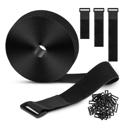Hook and Loop Cable Ties, Reusable, Cuttable, 10 m, Adjustable Fastening Cable Ties, Hook and Loop Securing Strap for Cable Management, Cable Organizer, 2.5 cm Wide