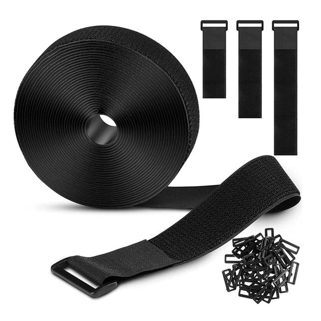 Hook and Loop Cable Ties, Reusable, Cuttable, 10 m, Adjustable Fastening Cable Ties, Hook and Loop Securing Strap for Cable Management, Cable Organizer, 2.5 cm Wide