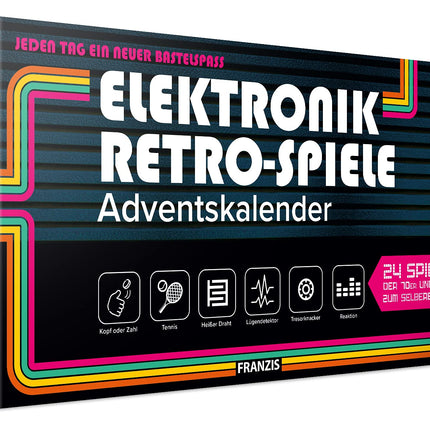 FRANZIS 67150 - Elektrooniline retromängude advendikalender, 24 isetegemismängu 70ndatest ja 80ndatest, sh 28-leheküljeline kaasasolev raamat, jootmist pole vaja