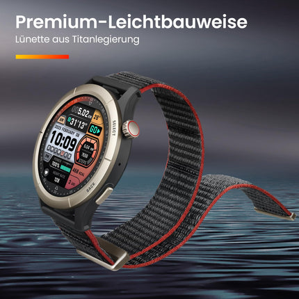 Amazfit Cheetah Pro 47mm running smartwatch with dual-band GPS, route navigation and offline maps, training template, heart rate monitor, built-in Alexa, 14-day battery life