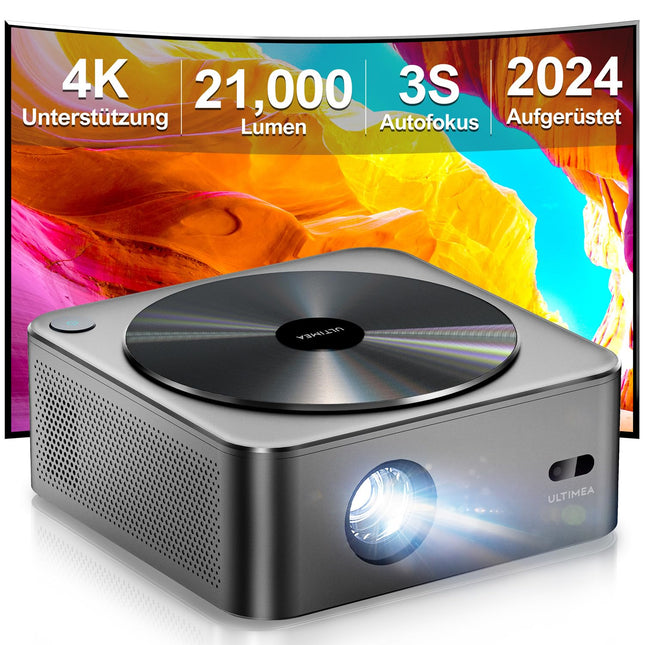 Ultimea projektor Full HD 1080P natiivne autofookuse ja 6D keystone-korrektsiooniga, projektor 4K kodukino toetab 700 ANSI 21 000 luumenit, 5G WiFi projektor Bluetooth, välistingimustes kasutatav projektor iOS/Android/TV Stick jaoks