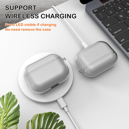 MHYALUDO Transparent Case Compatible with Airpods Pro Case, Compatible with Airpods Pro (2019) Case, Transparent Soft Shockproof Protective Case with Cleaning Pen with Lanyard, Black