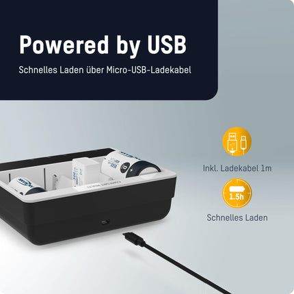 ANSMANN NiMH akulaadija 4x AAA AA CD ja 1x 9V jaoks, intelligentne laadimine, USB sisend, kiirlaadimine, tühjendusfunktsioon, LED-ekraan
