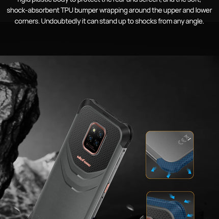 Ulefone Power Armor 14 PRO (8GB RAM) Outdoor Smartphone without Contract Android 12, 10000mAh Battery, IP68 Mobile Phone Helio G85 128GB ROM, 6.52'' 20MP+16MP Camera (Underwater Photography), NFC Wireless Charging GPS