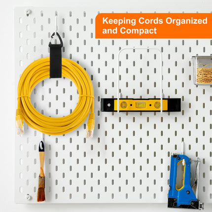 sourcing map Extension Cord Holder Organizer Storage Straps 435 mm Heavy Duty Garage Carrying Straps with Handle for Power Cords, Cables, Hoses, Ropes, Black, 2 Pack