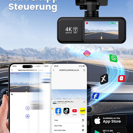 Auto armatuurlaud 4K+1080P SIGRILL auto armatuurlaud esi-taga, WiFi armatuurlaua kaamera rakenduse juhtimine, tasuta 64GB kaart, üliöise nägemisega armatuurlaud, 24H parkimisrežiim, G-andur, tsükkelsalvestus, max 256GB