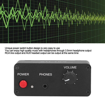 Bewinner Portable Headphone Amplifier, 20 DB Stereo HiFi Headphone Amplifier with Volume Control, Headphone Amplifier with 3.5 mm Headphone Input Output,
