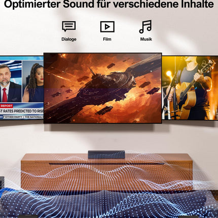 ULTIMEA 5.1 ruumilise heli riba, 3D ruumilise heli süsteem, heliriba teleritele subwooferi ja tagumiste kõlaritega, ruumilise ja bassi reguleeritavad kodukino teleri kõlarid, Poseidon D50 seeria