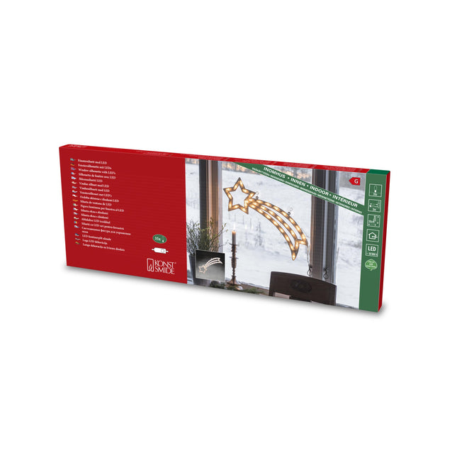 Konstsmide LED window silhouette, comet, 35 warm white diodes, 230V, indoor, white cable - 2160-010