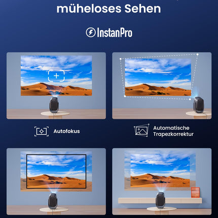 Dangbei N2 mini nutiprojektor alusega, ametlik Netflixi koduprojektor 1080P Full HD, autofookus, trapetsikorrektsioon, Dolby heli, kaasaskantav videoprojektor WiFi ja Bluetoothiga õues/mobiiltelefoni jaoks