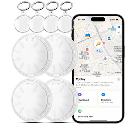 Õhujälgimissilt, nutikas Bluetooth-esemete leidja, töötab Apple Find My rakendusega (ainult iOS), võtmeleidja pagasi, kohvrite ja muu jaoks, jälgimine üle maailma, vahetatav aku, 4