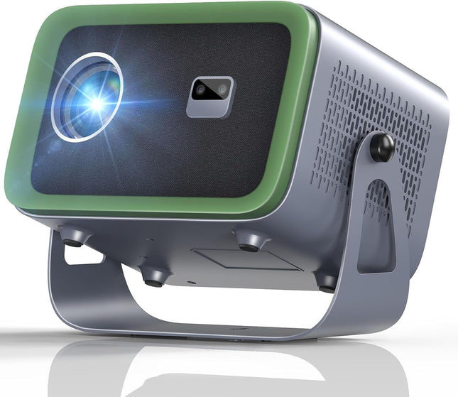 【Autofookus/trapetsikorrektsioon】 Nutikas projektor 360° pöörlemise ja 50% suumiga, natiivne 1080P, 4K tugi, AKATUO kodukino projektor, WiFi6 Bluetooth, videoprojektori bullet-in kõlar