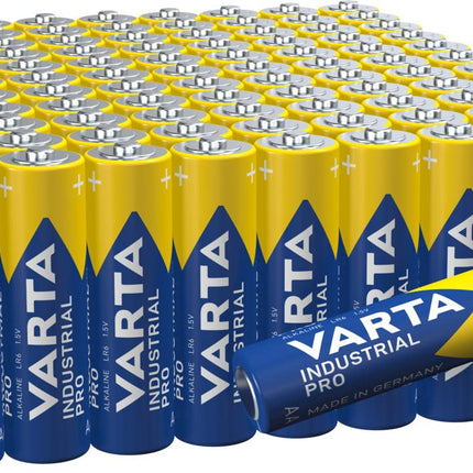 VARTA AA Batteries, 100 Count, Industrial Pro, Alkaline Battery, 1.5V, Bulk Pack in Environmentally Friendly Packaging, Made in Germany [Exclusively at Amazon]