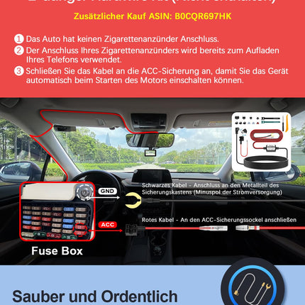 Range Tour Dashcam Car Front with 64GB SD Card, 3 inch IPS Screen Car Camera 1080P FHD Car Camera Video Recorder Car Dash Camera with 170° Wide Angle, Night Vision, WDR, Loop Recording