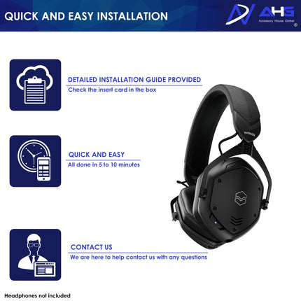 AHG kõrvapadjad XL V-MODA Crossfade LP, LP2, M-100 ja juhtmevabade 1 ja 2 kõrvaklappide jaoks (mustad)