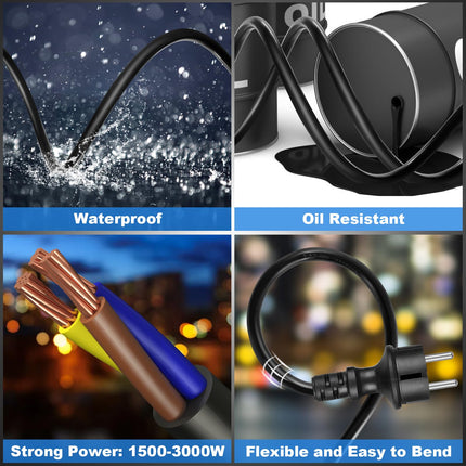 Professional Automatic Cable Reel with Bracket 15 m + 2 m | Wall and Ceiling Mounted Retractable Power Reel | 1500W ~ 3000W Automatic Cable Reel | 180° Rotatable | Cable Reel Protection Level IP44