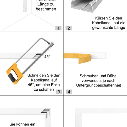 CILSON 10m kaablikanalid 1,5 x 1 x 100 cm / 10 x 1m isekleepuv kaablikanal must vahtteibiga, paigaldusvalmis kaablikate