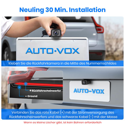 AUTO-VOX W7 5" LCD juhtmevaba digitaalne tahavaatekaamera komplekt, sisseehitatud raadiosaatjaga, juhtmevaba parkimisabi, veekindel IP68 öönägemisvõime