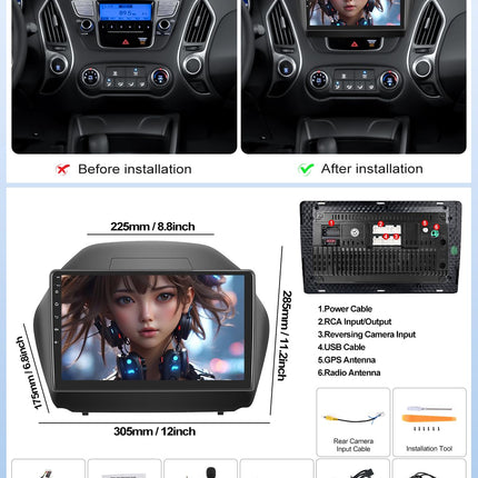 8-tuumaline CAMECHO Android 13 autoraadio navigatsiooniga Hyundai IX35 2010-2015 jaoks, 2G+64G 丨10-tolline autoraadio puutetundliku ekraaniga Carplay juhtmevaba Android Auto DSP RDS Bluetooth Mirror Linkiga