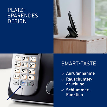 Panasonic KX-TG6812GB DECT juhtmeta telefon DUO ilma automaatvastajata (madala kiirgusega, ökorežiim, GAP-telefon, lauatelefon, kõnepiirang) must