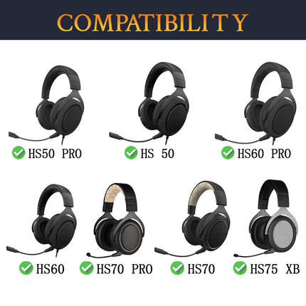 SOULWIT jahutusgeeliga vahetuskõrvapadjad Corsair HS75 XB HS70/Pro HS60/Pro HS50/Pro mängukõrvaklappidele/peakomplektile, suure tihedusega mürasummutava vahuga