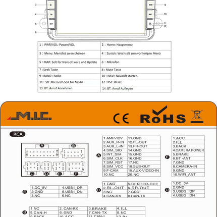 MIC AV8V7-L2 Android 14 autoraadio navigatsioonisüsteemiga: MediaTek MT6765V 4G+64G; 8-tolline QLED-ekraan; 4G SIM, Carplay, Android Auto, DAB+, Bluetooth 5, WiFi, GPS: Asendaja VW Golf T5 Touran Passat RNS RCD, Skoda, SEAT mudelitele