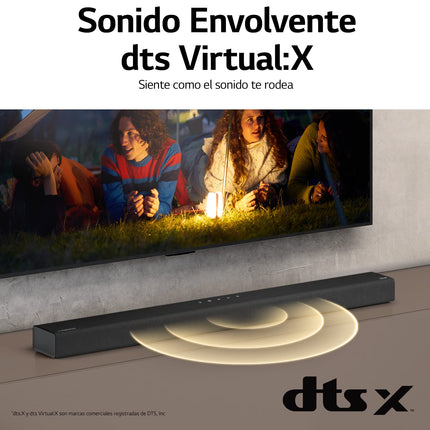LG S65Q nutikas heliriba võimsusega 420 W, 3.1 kanaliga, DTS Virtual:X ja Dolby Digital kõrglahutusega Hi-Res 24-bit/96 kHz ning Meridian Sound Musicuga.