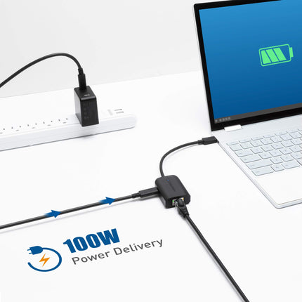 Cable Matters USB C gigabitise Etherneti adapter 100W laadimisega (USB C LAN-adapter) - kuni 480 Mbps juhtmega Etherneti kiirus Chromecasti ja Google TV jaoks (2020. aasta versioon)