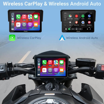 Carpuride W502 mootorratta Carplay ja Android Auto, IP67 veekindel kaasaskantav autostereo, 5-tolline IPS puuteekraan, navigatsioon/Siri mootorratastele