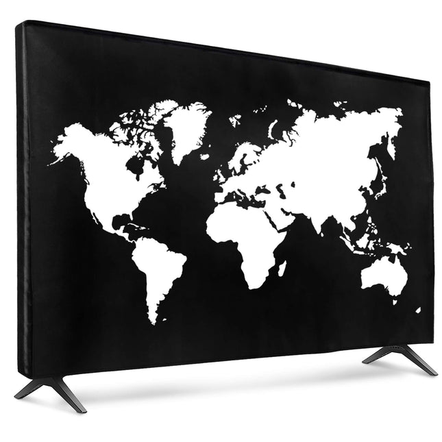 kwmobile 65" TV Cover - Indoor TV Screen Protector Cover - TV Screen Dust Cover - Travel Outline White Black