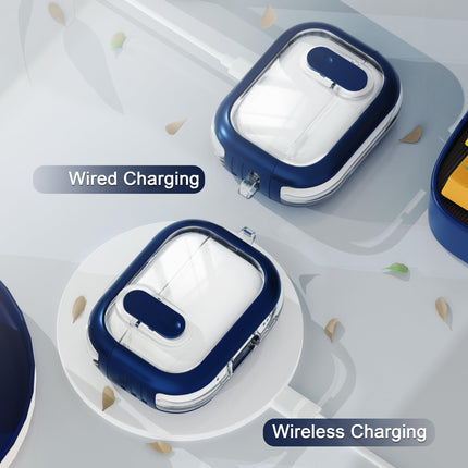 MHYALUDO Airpods Pro 2. põlvkonna ümbris turvalise sulguriga, ühildub Airpods Pro 2./1. põlvkonna ümbristega, läbipaistev TPU-ümbris, sõjaväeklassi, põrutuskindel. Tumesinine