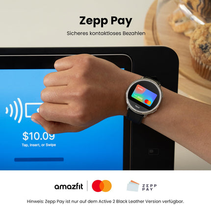 Amazfit Active 2 Smart Watch 44mm, NFC Payment, AI, Voice Control, GPS &amp; Free Maps, 10-Day Battery Life, Fitness Tracker with 160+ Sports Modes, 5 ATM Waterproof for Android &amp; iPhone