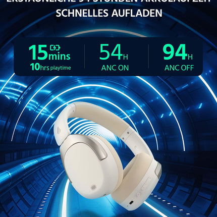 Edifier W830NB juhtmevabad kõrvaklapid -45dB ANC-ga, 94-tunnise akueaga, LDAC kõrglahutusega heli, ruumilise heli, kiire laadimisega, Bluetooth V5.4-ga - elevandiluu värvi