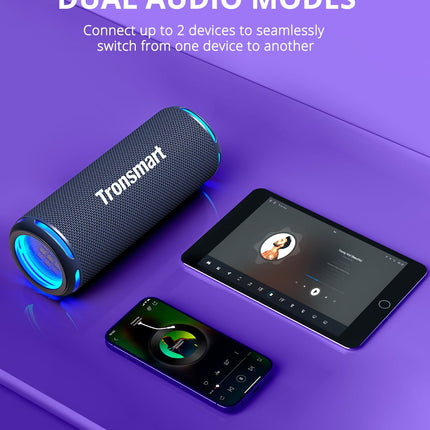 Tronsmart T7 Lite Bluetooth Speaker with Dual Drivers, Powerful Bass, 24W Wireless Portable Speaker with LED Light, IPX7 Waterproof, Stereo Sound, 24h Playtime, Music Box for Parties, Outdoors