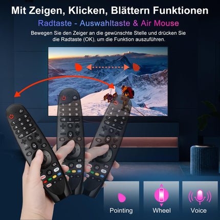 Häälega Magic kaugjuhtimispult LG teleritele UHD OLED QNED NanoCell 8K 4K nutiteleritele, Magic kaugjuhtimispuldi asendus originaalsele AKB75855501 AN-MR20GA MR21GA MR22GA MR19BA MR18BA-le, kursori funktsiooniga