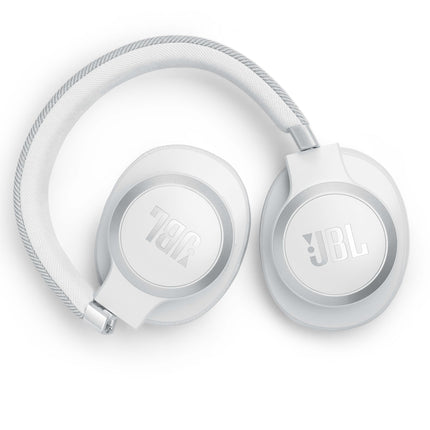 JBL Live 770 NC – Bluetooth-kõrvaklapid adaptiivse mürasummutusega – Juhtmevabad kõrvaklapid JBL Signature Sound ja häälassistendiga – Pikaajaline muusikanauding kuni 65 tundi – Valges värvitoonis