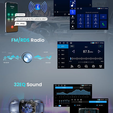 4+64G Android Car Radio for Peugeot 307/307CC/307SW 2002-2013 9 inch Touchscreen Wireless Carplay Car Radio with Android Auto Navi GPS Mirror Link Bluetooth WiFi/FM/RDS/EQ/SWC/USB Rear View Camera