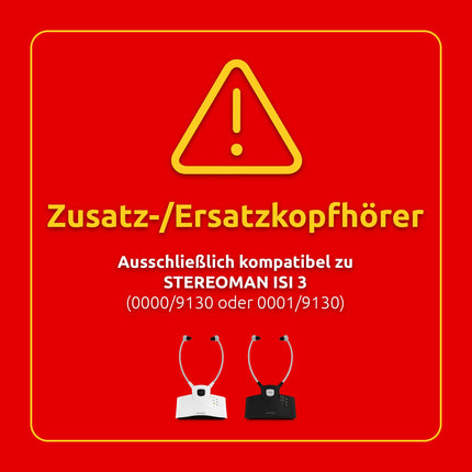 TechniSat STEREOMAN ISI 3 - kõrvaklapid (teine ​​kuular, juhtmevabad stereo kõrvaklapid koos akuga, ilma saatjata, sobivad ainult STEREOMAN ISI 3 jaoks) valged